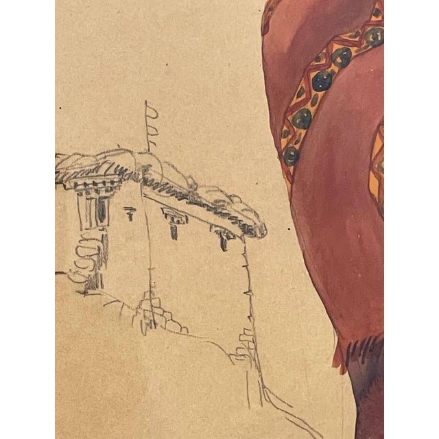 Léa Lafugie, Tibetan Woman and Child, 1920s, Gouache For Sale - Image 3 of 9