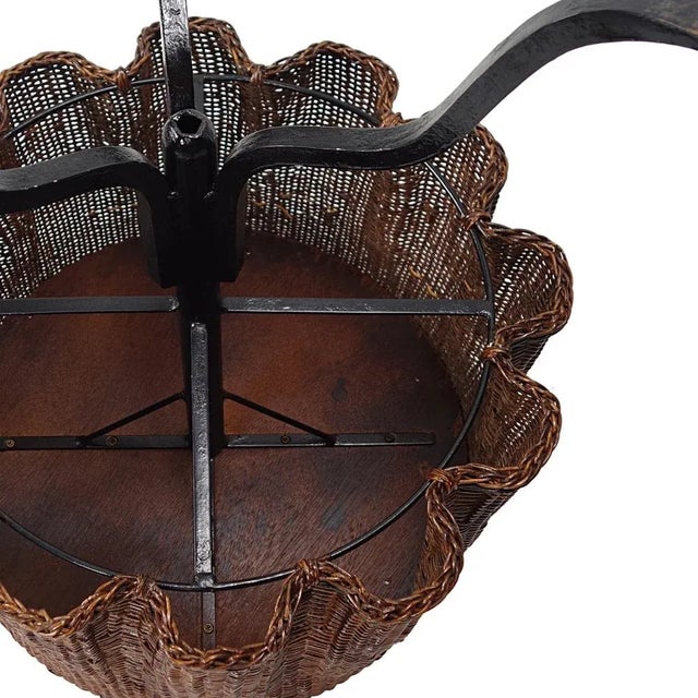 Cast Iron & Rattan Coffee Table For Sale - Image 9 of 10