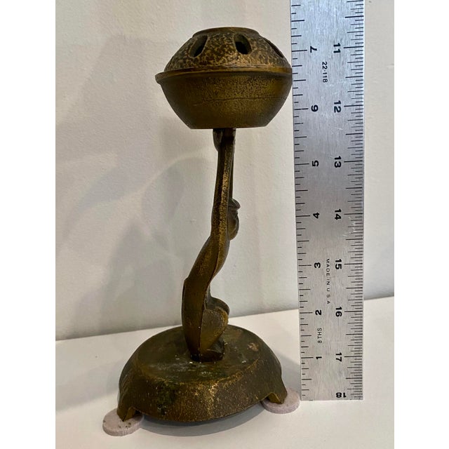Vintage Bronze/Brass Japanese Candle Holder For Sale - Image 12 of 12