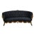 1950s Midnight Royale Tufted Sofa | Black & Gold Baroque Statement Couch | Victorian Glam Living Room Sofa For Sale