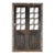 Antique Indian Painted Teakwood and Glass Door With Frame, C. 1900 For Sale