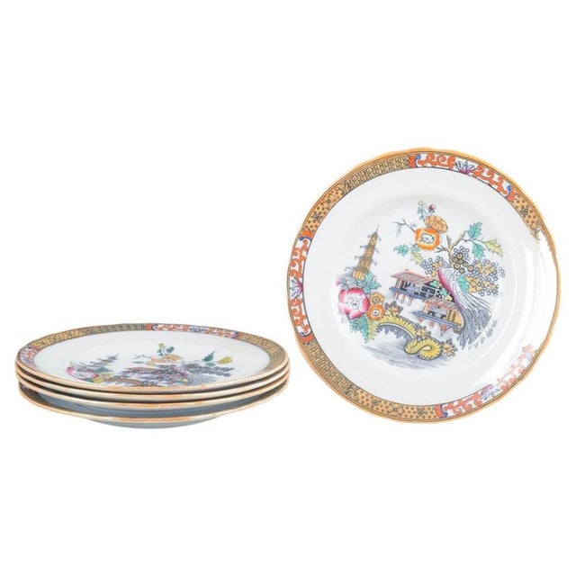 Japan Series Dinner Plates in Faience from Rörstrand, Sweden, Set of 5 For Sale - Image 5 of 5