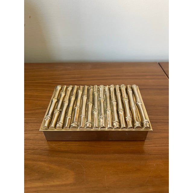 1960s Petite Plated Faux Bamboo Container Baguès, France, 1960s For Sale - Image 5 of 12