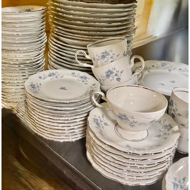 Mid 20th Century Johann Haviland Blue Garland Fine China - 105 pcs For Sale - Image 4 of 12
