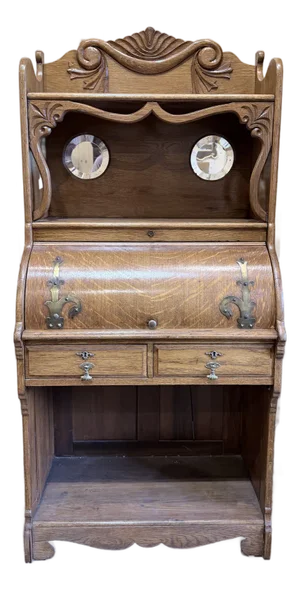 Early 20th Century Oak Cylinder Roll Secretary Desk