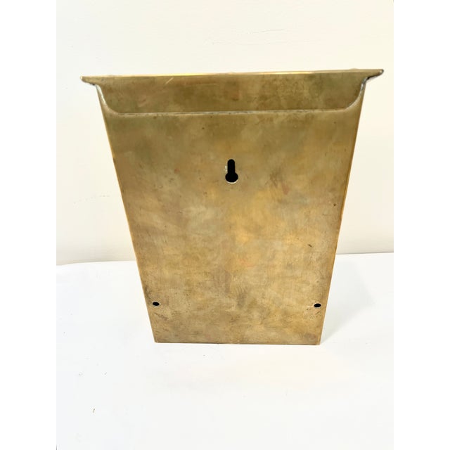 Antique Vintage Solid Brass Mailbox: Wallmount Letterbox For Sale - Image 12 of 14