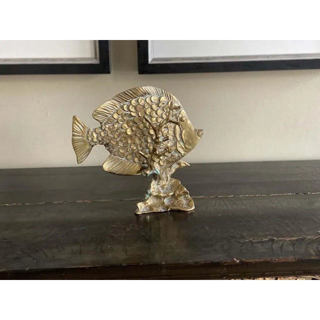 Brass fish sculpture from the 20th century. The special thing about the sculpture, it consists of two parts. The fish is...