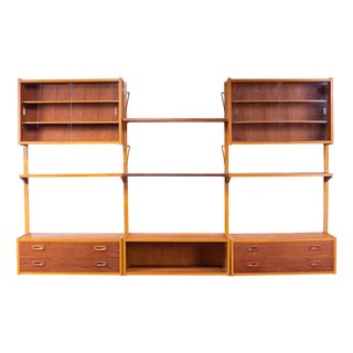 Danish Teak PS Modular System Wall Unit by Preben Sørensen for Randers Møbelfabrik, 1960s, Set of 13 For Sale