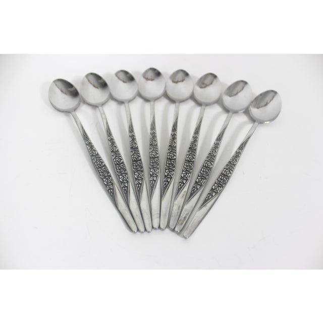 Two sets of 8 spoons are available at time of listing. Set of 8 stainless steel long iced tea spoons or sundae spoons in...