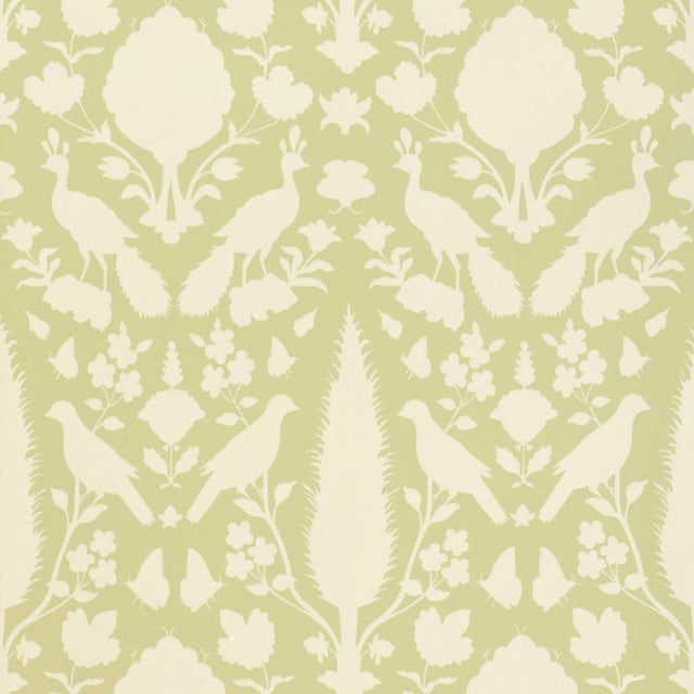 Schumacher Chenonceau Wallpaper in Sage For Sale