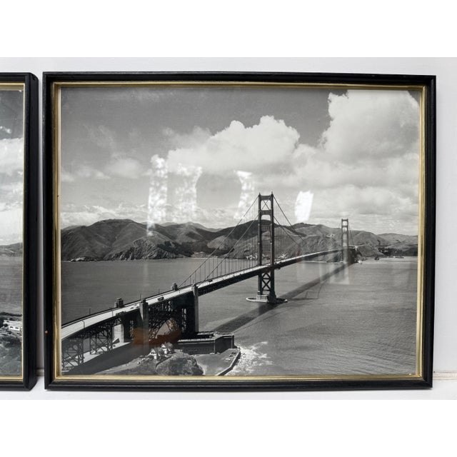 Mid 20th Century Pair of Vintage Golden Gate Bridge Black and White Photographs For Sale - Image 5 of 13
