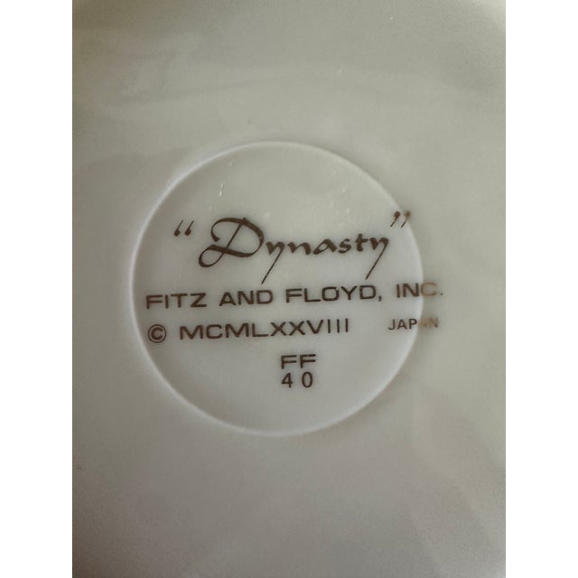 Ceramic 1970s Fitz and Floyd Coffee Cups and Matching Saucers, Dynasty, 6 Sets For Sale - Image 7 of 8