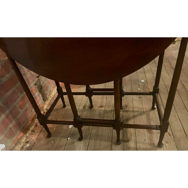 Early 20th Century Pair Petite Diminutive Mahogany Spider Leg Pad Foot Round Gateleg Tables For Sale - Image 11 of 12