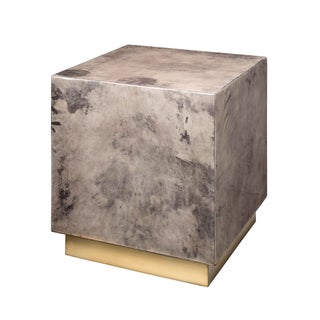 Cube Side Table, Warm Grey Vellum For Sale