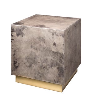 Cube Side Table, Warm Grey Vellum
