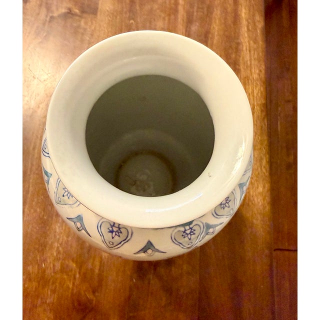 Ceramic Oriental Chinoiserie Vase For Sale - Image 7 of 11