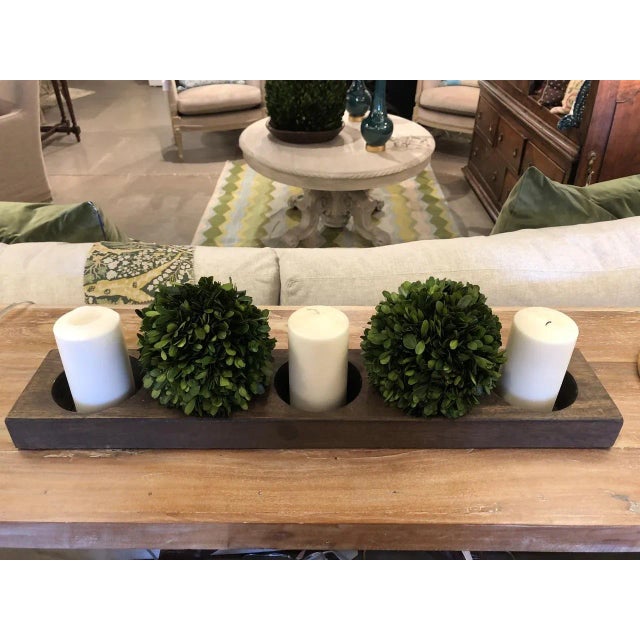 1970s 5-Hole Wooden Centerpiece For Sale - Image 4 of 5