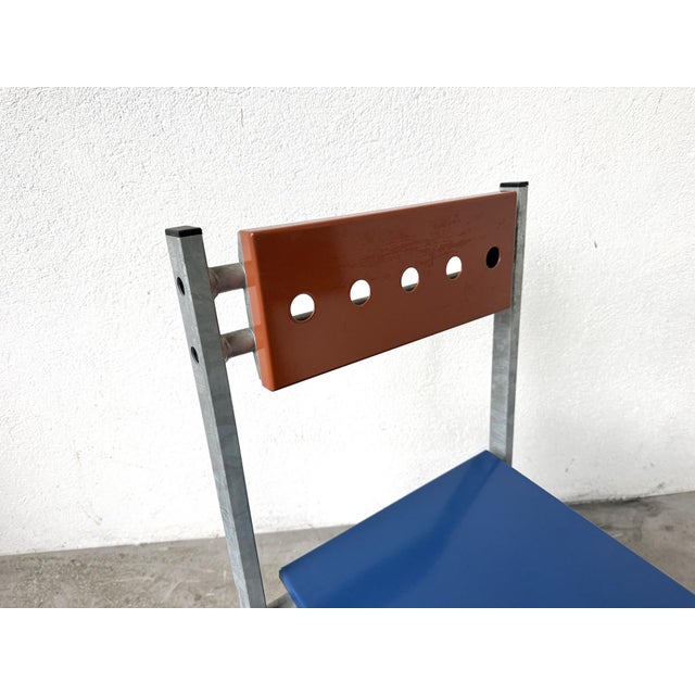 Early 21st Century Chair in Galvanized Steel and Lacquered Sheet Metal from Ateliers J&J, 2020 For Sale - Image 5 of 13