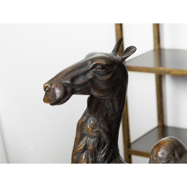 Bronze French Turn of the Century Cast Bronze Camel Statuette with Dark Patina, 1900s For Sale - Image 8 of 10