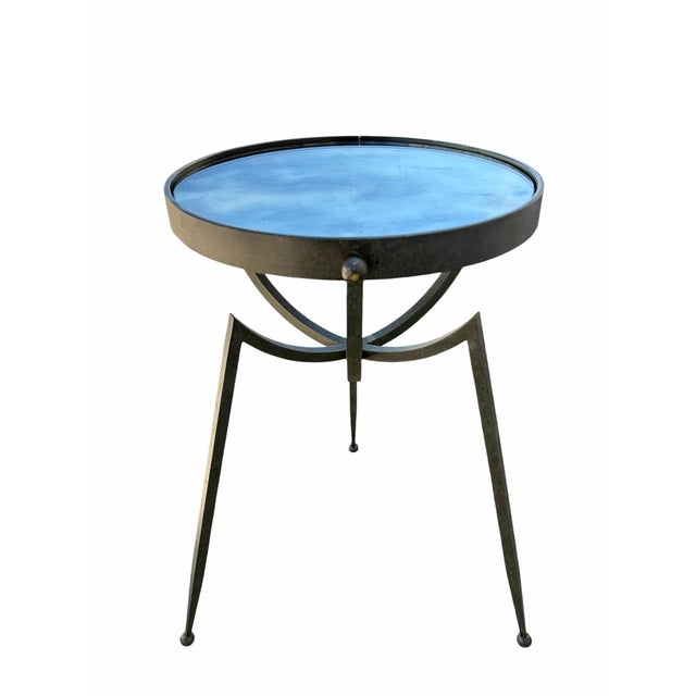 Baker Furniture Company Attributed Barbara Barry for Baker Furniture Modern Iron Side Table For Sale - Image 4 of 5