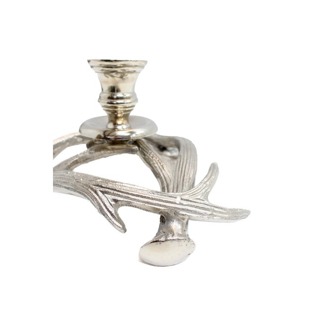 Farmhouse Antler Candle Holders Lg For Sale - Image 3 of 8
