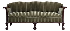 Danish 3-Seater Sofa in Green Furniture Velour and Teak Wood, 1950s