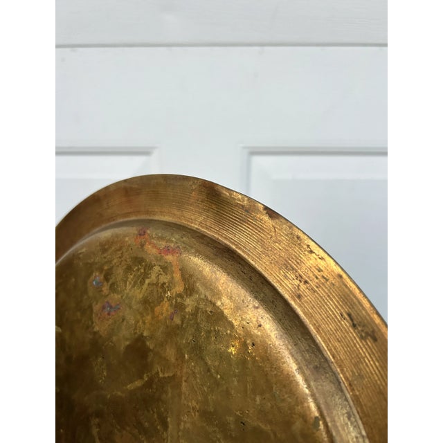 12 Inch Brass Decorative Plate For Sale - Image 4 of 6