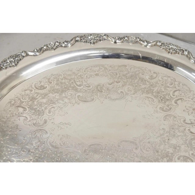 Vintage Poole 400 Lancaster Rose Silver Plated Serving Platter Bar Tray (B) For Sale In Philadelphia - Image 6 of 11