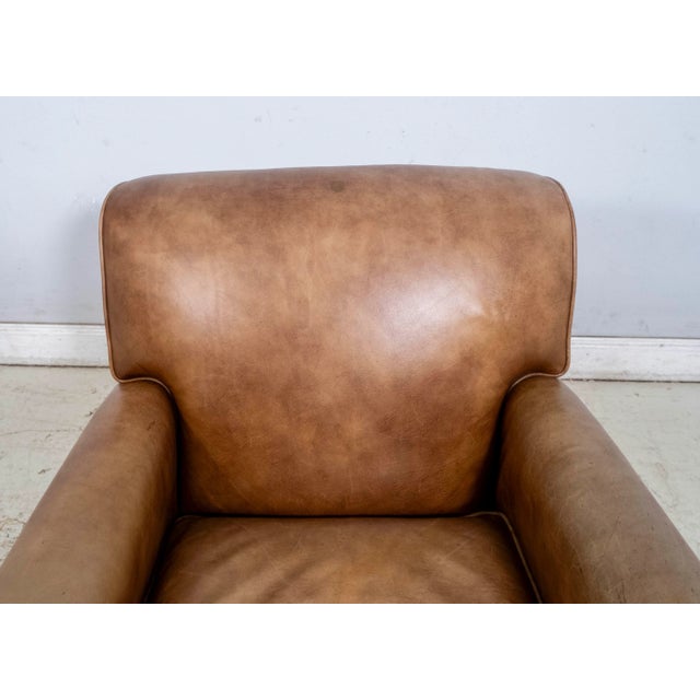 1990s Stickley Worn & Distressed Leather Club Chair For Sale - Image 5 of 15