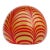 Vintage Murano Venetian Vetro Artistico Red Gold Flecks Pulled Feather Italian Art Glass Paperweight For Sale