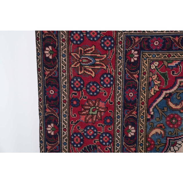 1970s Vintage Persian Handmade Wool 9x12 Red Area Rug For Sale - Image 4 of 11