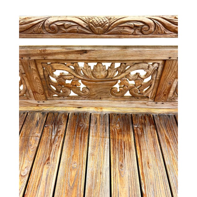 Wood Outdoor Teak Carved Java Twin Daybed For Sale - Image 7 of 7