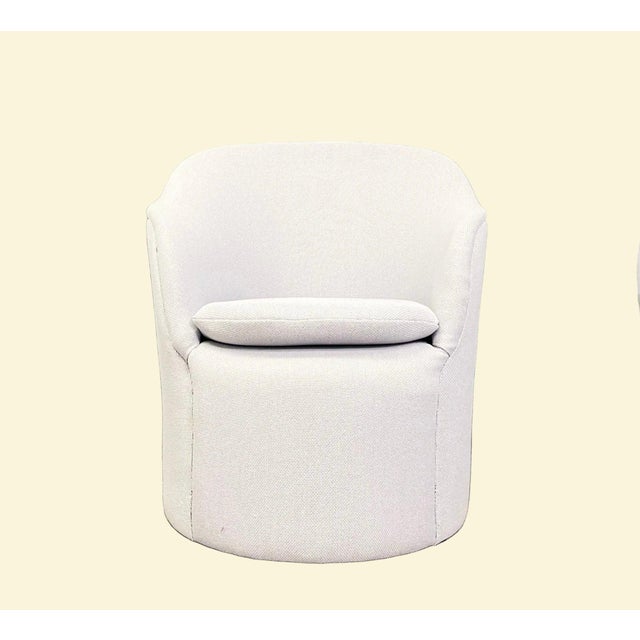 Mid-Century Modern Edward Wormley for Dunbar White Club Chairs, a Pair For Sale - Image 3 of 7