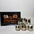 Mid-Century Modern Couroc Monterey Fish Rocks Glasses Set of 8 With Tray, Mid Century Barware For Sale - Image 3 of 18