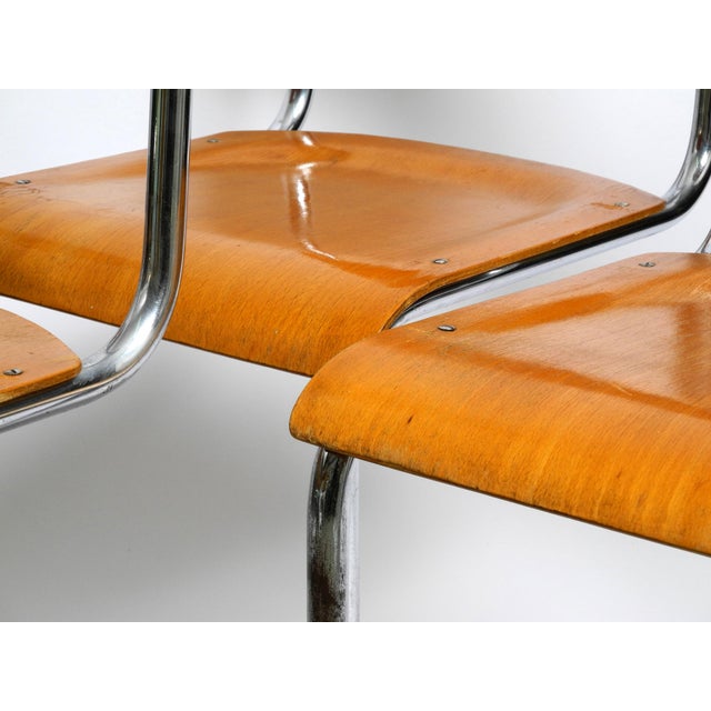 Bauhaus Tubular Steel Chairs by Mart Stam for Robert Slezak Czech, 1930s, Set of 4 For Sale - Image 15 of 18