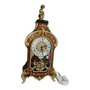 New Large Franz Hermle Mantel Clock in DeArt Italian Marquetry and Ormolu Case