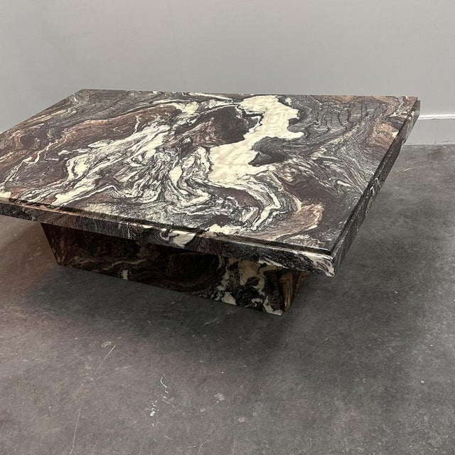 Large Italian Cipollino Ondulato Marble Coffee Table, 1970s For Sale - Image 11 of 14