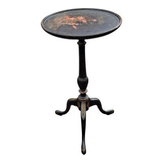 Victorian Ebonized and Chinoiserie Decorated Candle Stand For Sale