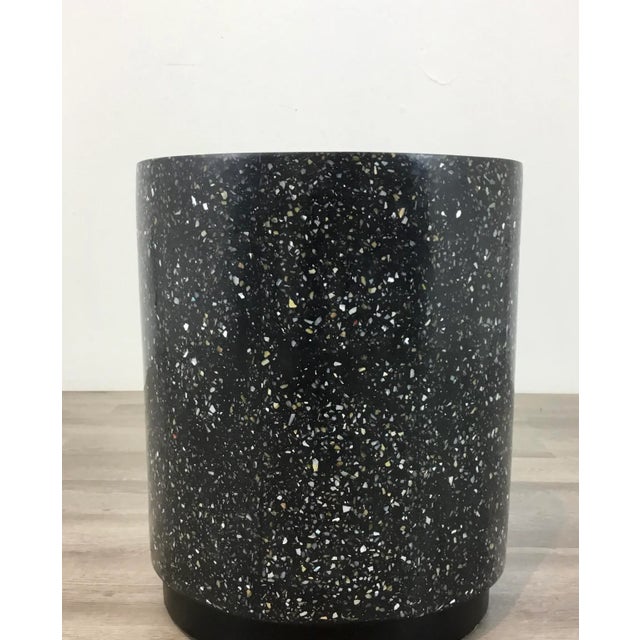 Original Retail $700, stylish Made Goods Modern Mother of Pearl Regina Stool, black resin body with mother of pearl fleck,...