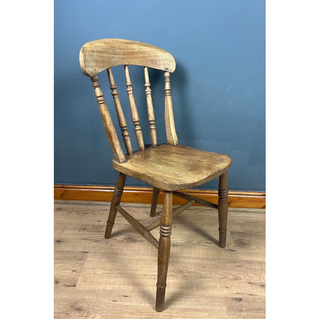 Antique Victorian Windsor Stickback Spindle Kitchen Chair, 1890s For Sale - Image 16 of 18