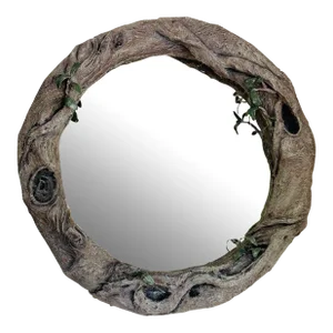 Woodland Reflection, Large Handmade Faux Bois Live Oak Papier-Mâché Wall Mirror