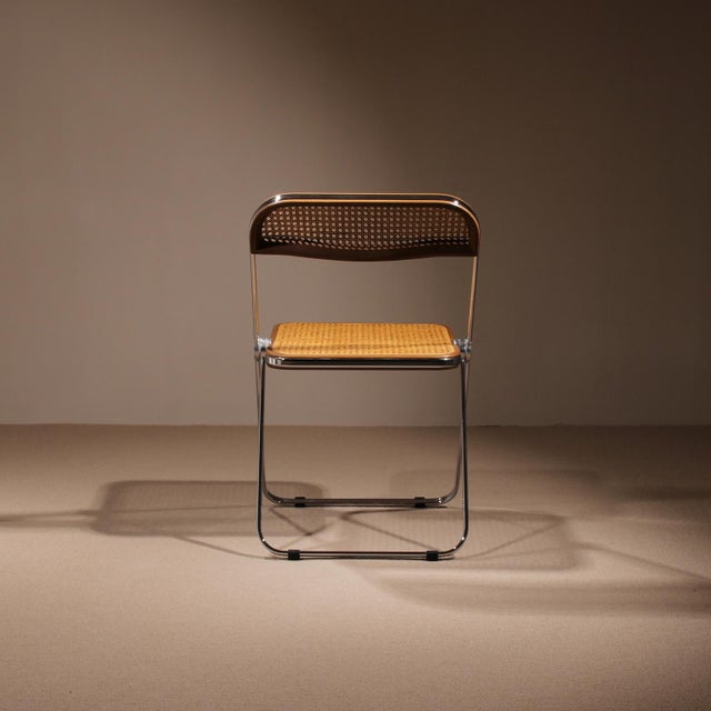 Plia Folding Chairs with Cane by Giancarlo Piretti for Anonima Castelli, 1970s, Set of 4 For Sale - Image 9 of 15