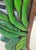 Carved Wood Tropical Folk Art Calalily Green Leaf Oval Wall Mirror For Sale In West Palm - Image 6 of 8