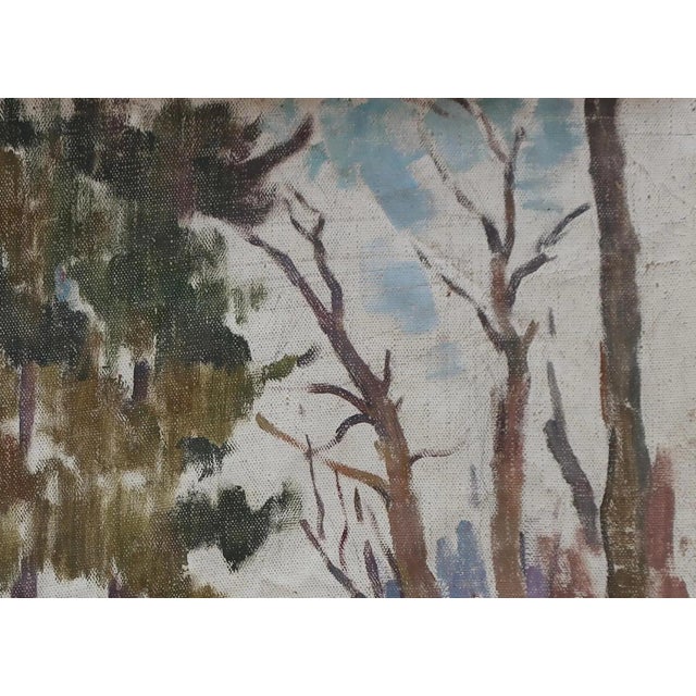 Realism Vintage Winter Landscape Oil Painting, Ukrainian Art, 1970s 50-70 For Sale - Image 3 of 6