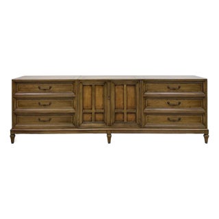 MCM Modular Three Piece Buffet Console Server Vintage Grey Green Server For Sale