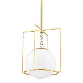 Mitzi Frankie 1-Light Small Pendant, Aged Brass For Sale