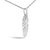 Haus of Brilliance 14K White Gold Diamond Accent Feather Pendant Necklace For Sale - Image 4 of 4