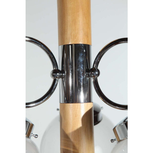 1970's Wood, Chrome & Glass Italian Fixture - 2 For Sale In Los Angeles - Image 6 of 10