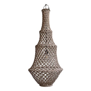 Taupe Macrame Tara Pendant Light Medium For Sale