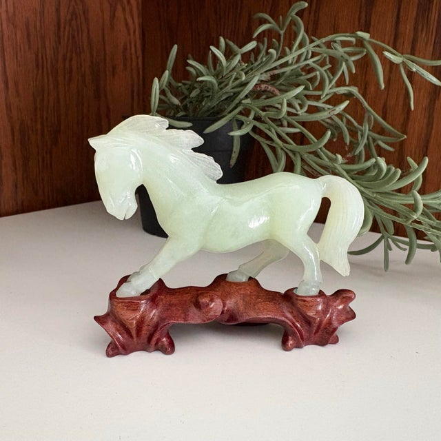 Pair of Jade Horse Sculptures For Sale - Image 10 of 10